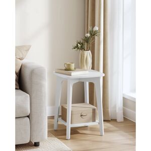 17 Stories Side Table, Small Square End Table With Lower Shelf, Nightstand For Small Spaces, Living Room, Bedroom, Cloud White White 54.5cm H X 40cm W X 40cm D 17 Stories Side Table, Small Square End Table With Lower Shelf, Nightstand For Small Spaces, Living Room, Bedroom, Cloud White White 54.5cm H X 40cm W X 40cm D