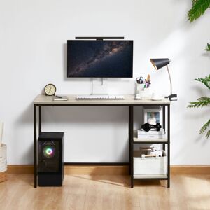 Borough Wharf Sylvie Industrial Style Computer Desk With Storage Shelves and Metal Legs Home Office Workstation Grey 120cm W X 60cm D Borough Wharf Sylvie Industrial Style Computer Desk With Storage Shelves and Metal Legs Home Office Workstation Grey 120cm W X 60cm D