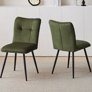 Fairmont Park Aggelos Velvet Upholstered Dining Chairs Sage Green 86.5cm H X 45cm W X 60cm D Fairmont Park Aggelos Velvet Upholstered Dining Chairs Sage Green 86.5cm H X 45cm W X 60cm D