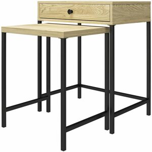 Rio Annielise 2 Piece Nest of Tables Oak 67.9cm H X 56.1cm W X 39.3cm D Rio Annielise 2 Piece Nest of Tables Oak 67.9cm H X 56.1cm W X 39.3cm D