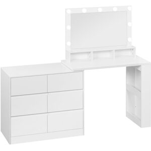 Latitude Run Dressing Table With Adjustable Led Lighting White 134.5cm H X 150cm W X 40cm D Latitude Run Dressing Table With Adjustable Led Lighting White 134.5cm H X 150cm W X 40cm D