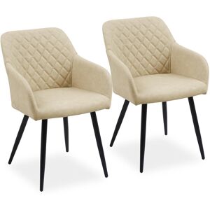 ClassicLiving 2Er Set Dining Chairs,Faux Leather Upholstered Kitchen Chairs,Accent Armchair With Backrest And Metal Legs,Brown Beige 83cm H X 41cm W X 51cm D ClassicLiving 2Er Set Dining Chairs,Faux Leather Upholstered Kitchen Chairs,Accent Armchair With Backrest And Metal Legs,Brown Beige 83cm H X 41cm W X 51cm D