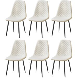 George Oliver Wayland Modern Upholstered Faux Leather Dining Chair Cream/Black 84.5cm H X 44cm W X 40cm D George Oliver Wayland Modern Upholstered Faux Leather Dining Chair Cream/Black 84.5cm H X 44cm W X 40cm D