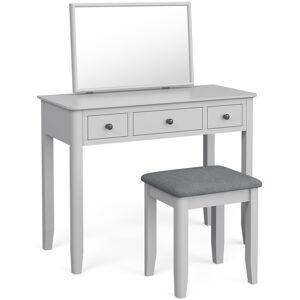 August Grove Hartford Dressing Table Set with Mirror Grey/Black 76.5cm H X 100cm W X 45cm D August Grove Hartford Dressing Table Set with Mirror Grey/Black 76.5cm H X 100cm W X 45cm D