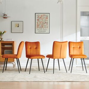 Corrigan Studio Velvet Upholstered Dining Chairs Orange 86.5cm H X 45cm W X 60cm D Corrigan Studio Velvet Upholstered Dining Chairs Orange 86.5cm H X 45cm W X 60cm D