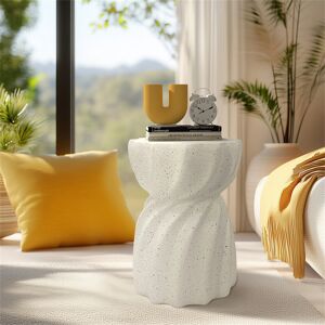 Latitude Run Aubria Drum End Table White 48.5cm H X 35cm W X 35cm D Latitude Run Aubria Drum End Table White 48.5cm H X 35cm W X 35cm D