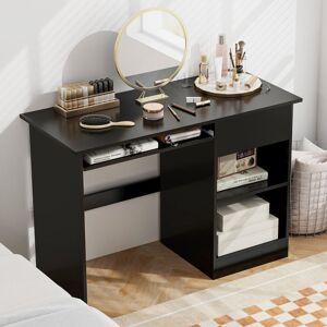 Inbox Zero 108Cm W Rectangular Computer Desk Black 75cm H X 108cm W X 48cm D Inbox Zero 108Cm W Rectangular Computer Desk Black 75cm H X 108cm W X 48cm D