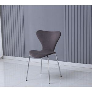 Canora Grey 2 Makai Velvet Upholstered Dining Chair with Powder Coated Metal Legs Grey/Silver 83cm H X 50cm W X 50.5cm D Canora Grey 2 Makai Velvet Upholstered Dining Chair with Powder Coated Metal Legs Grey/Silver 83cm H X 50cm W X 50.5cm D
