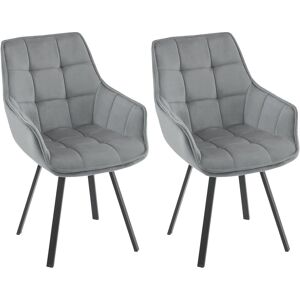 Fairmont Park Swivel Dining Chairs Set Of 2, Armchairs Upholstered Velvet Chairs For Bedroom Home Office Living Room Chairs, Kitchen Chairs Desk Chairs Wide Padded Grey 87cm H X 42cm W X 42cm D Fairmont Park Swivel Dining Chairs Set Of 2, Armchairs Upholstered Velvet Chairs For Bedroom Home Office Living Room Chairs, Kitchen Chairs Desk Chairs Wide Padded Grey 87cm H X 42cm W X 42cm D