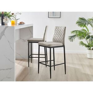Fairmont Park Kenesaw Luxury Breakfast Bar Stool in Quilted Design Velvet Black Leg - Modern Chic Kitchen Cappuccino 97cm H X 40cm W X 50cm D Fairmont Park Kenesaw Luxury Breakfast Bar Stool in Quilted Design Velvet Black Leg - Modern Chic Kitchen Cappuccino 97cm H X 40cm W X 50cm D
