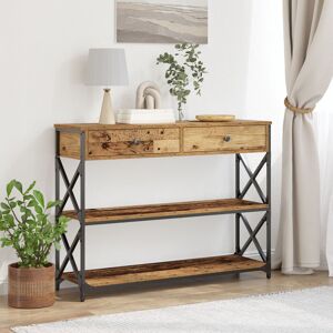 Borough Wharf Console Table 100X28x75 Cm Engineered Wood & Steel Old Wood 75cm H x 100cm W x 28cm D Borough Wharf Console Table 100X28x75 Cm Engineered Wood & Steel Old Wood 75cm H x 100cm W x 28cm D
