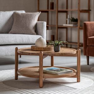 17 Stories Akayla Coffee Table with Storage Brown;Natural 80cm H X 80cm W X 40cm D 17 Stories Akayla Coffee Table with Storage Brown;Natural 80cm H X 80cm W X 40cm D