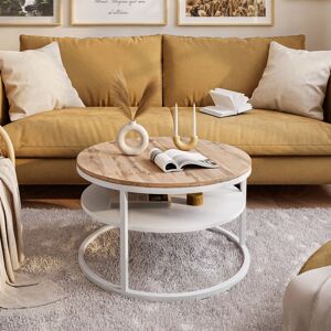 Borough Wharf Guarascio Coffee Table with Storage White/Wotan 49cm H X 70cm W X 70cm D Borough Wharf Guarascio Coffee Table with Storage White/Wotan 49cm H X 70cm W X 70cm D