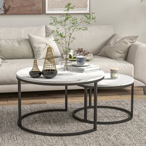 Brayden Studio Cotten 2 Piece Coffee Table White Brayden Studio Cotten 2 Piece Coffee Table White