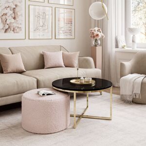 Fairmont Park Kaulton Coffee Table Wood/Gold chrome/Black high gloss/Pink 46cm H X 70cm W X 70cm D Fairmont Park Kaulton Coffee Table Wood/Gold chrome/Black high gloss/Pink 46cm H X 70cm W X 70cm D