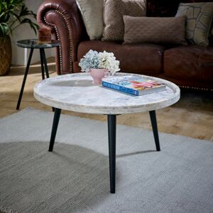 Alpen Home Mirefield Natural Marble 3 Legs Coffee Table White 36cm H X 70cm W X 70cm D Alpen Home Mirefield Natural Marble 3 Legs Coffee Table White 36cm H X 70cm W X 70cm D