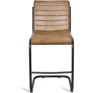 Borough Wharf 100% Real Genuine Leather Kitchen Café Bar Stool With Back Frame Brown Fully Assembled Tan 41.7cm H X 20.5cm W X 25.2cm D Borough Wharf 100% Real Genuine Leather Kitchen Café Bar Stool With Back Frame Brown Fully Assembled Tan 41.7cm H X 20.5cm W X 25.2cm D