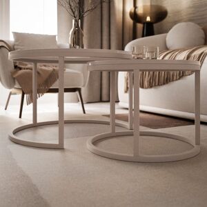 Ivy Bronx Round coffee table CIRI 2in1 cashmere Cashmere Ivy Bronx Round coffee table CIRI 2in1 cashmere Cashmere