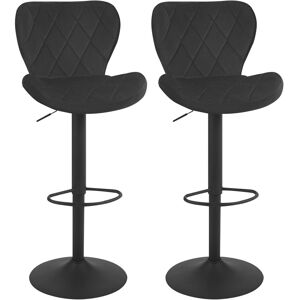 George Oliver Set of 2 bar stools, height -adjustable bar stool, 360 ° swivel stool, stool with backrest, ergonomic bistro chair, velvet metal frame, for bar bistro Black 47cm W X 41cm D George Oliver Set of 2 bar stools, height -adjustable bar stool, 360 ° swivel stool, stool with backrest, ergonomic bistro chair, velvet metal frame, for bar bistro Black 47cm W X 41cm D