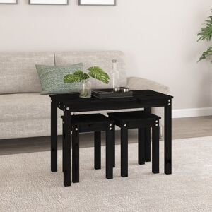 ClassicLiving Tavin 3 Piece Nest of Tables Black 55cm H X 80cm W X 40cm D ClassicLiving Tavin 3 Piece Nest of Tables Black 55cm H X 80cm W X 40cm D