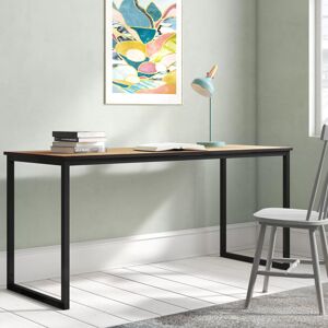 Trent Austin Design Shawna Minimalist Home Office Desk – Modern Writing Desk with Sturdy Steel Frame & Spacious Work Surface Natural/Black 73.7cm H x 160.02cm W x 61cm D Trent Austin Design Shawna Minimalist Home Office Desk – Modern Writing Desk with Sturdy Steel Frame & Spacious Work Surface Natural/Black 73.7cm H x 160.02cm W x 61cm D