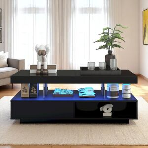 Ivy Bronx Pedestal Coffee Table with Storage Black 42.5cm H X 95cm W X 50cm D Ivy Bronx Pedestal Coffee Table with Storage Black 42.5cm H X 95cm W X 50cm D