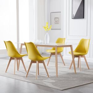 Norden Home 48cm H Upholstered Side Chair Yellow 82cm H X 42cm W X 42cm D Norden Home 48cm H Upholstered Side Chair Yellow 82cm H X 42cm W X 42cm D
