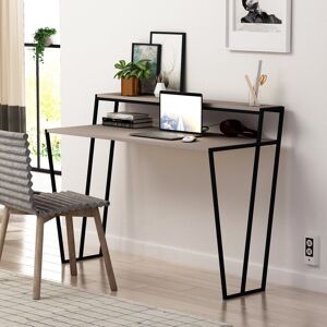 Wade Logan Aires Modern Study Desk Oak With Monitor Stand 124cm Wide Light Mocha 91.5cm H X 124cm W X 57.6cm D Wade Logan Aires Modern Study Desk Oak With Monitor Stand 124cm Wide Light Mocha 91.5cm H X 124cm W X 57.6cm D