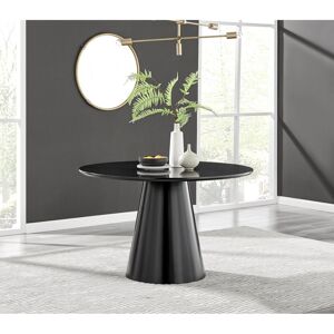 Canora Grey Tierra Statement Pedestal Round Dining Table - Luxury Modern Design Black/Black Canora Grey Tierra Statement Pedestal Round Dining Table - Luxury Modern Design Black/Black