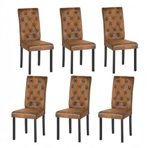 Lark Manor Dining Chairs Set Of 6,Suede Fabric Upholstered,High Back Padded Chairs Button Tufted With Solid Wood Legs For Dining Room Living Room Bedroom,Brown Black 98cm H X 43.5cm W X 46.5cm D Lark Manor Dining Chairs Set Of 6,Suede Fabric Upholstered,High Back Padded Chairs Button Tufted With Solid Wood Legs For Dining Room Living Room Bedroom,Brown Black 98cm H X 43.5cm W X 46.5cm D