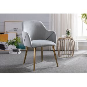 Canora Grey Porthos Home Avah Dining Chair Armchair, Velvet, Gold Chrome Legs Grey 83cm H X 51cm W Canora Grey Porthos Home Avah Dining Chair Armchair, Velvet, Gold Chrome Legs Grey 83cm H X 51cm W
