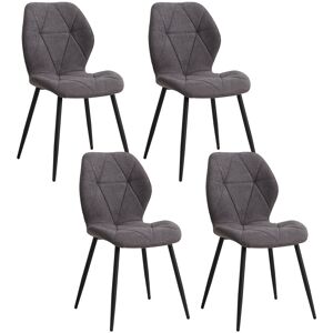 Corrigan Studio Set Of 4 Chairs - Vintage Dining Chair - Metal Legs Grey 86cm H X 48cm W X 47.5cm D Corrigan Studio Set Of 4 Chairs - Vintage Dining Chair - Metal Legs Grey 86cm H X 48cm W X 47.5cm D