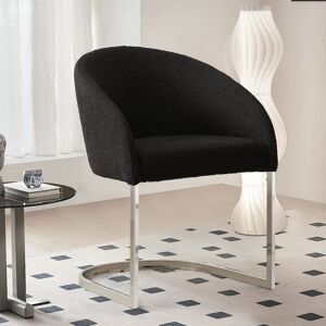 Ivy Bronx 49.5cm H Upholstered Armchair & Metal Dining Chair - Load 140 kg Black 76.2cm H X 56.4cm W X 55cm D Ivy Bronx 49.5cm H Upholstered Armchair & Metal Dining Chair - Load 140 kg Black 76.2cm H X 56.4cm W X 55cm D