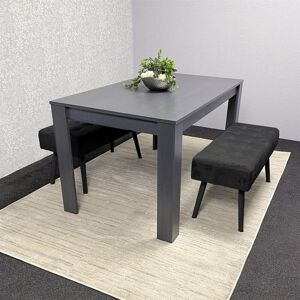 Fairmont Park Fairmont Dining Table with 2 Velvet Benches Set Charcoal 75cm H x 140cm L x 80cm W Fairmont Park Fairmont Dining Table with 2 Velvet Benches Set Charcoal 75cm H x 140cm L x 80cm W