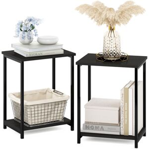 Rio Adalid 2 Piece Industrial Metal Frame End Table Set Espresso 50cm H X 38.6cm W Rio Adalid 2 Piece Industrial Metal Frame End Table Set Espresso 50cm H X 38.6cm W