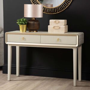 Canora Grey Azuzena 120.5Cm Console Table for Living Room, Wooden Hallway Table with 2 Drawers Cream 80cm H X 120.5cm W X 43cm D Canora Grey Azuzena 120.5Cm Console Table for Living Room, Wooden Hallway Table with 2 Drawers Cream 80cm H X 120.5cm W X 43cm D