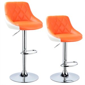 Ebern Designs Dequay Swivel Bar Stool Orange/White 38.5cm D Ebern Designs Dequay Swivel Bar Stool Orange/White 38.5cm D