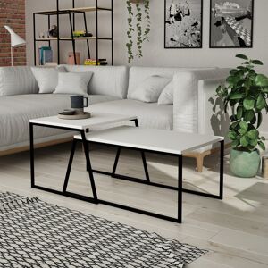 Wade Logan Aires Sled Coffee Table White 38cm H X 88cm W X 50cm D Wade Logan Aires Sled Coffee Table White 38cm H X 88cm W X 50cm D