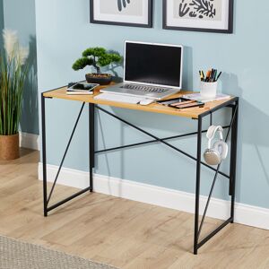 Borough Wharf Brampton Folding Compact Desk Storage Hook Wood and Metal Home Office Workstation Beige 75cm H X 100cm W X 50cm D Borough Wharf Brampton Folding Compact Desk Storage Hook Wood and Metal Home Office Workstation Beige 75cm H X 100cm W X 50cm D