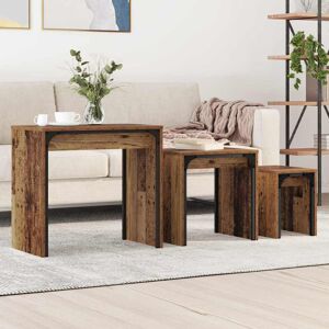 Norden Home Nesting Coffee Table 3 Pcs Artisan Oak 60 X 35 X 56 Cm Old Wood 56cm H X 60cm W X 35cm D Norden Home Nesting Coffee Table 3 Pcs Artisan Oak 60 X 35 X 56 Cm Old Wood 56cm H X 60cm W X 35cm D