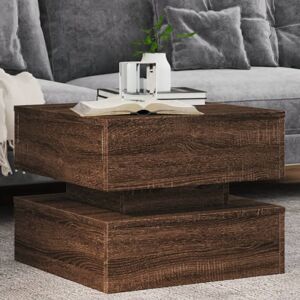 Metro Lane Coffee Table With LED Lights 50X50x40 Cm Brown Oak 40cm H X 50cm W X 50cm D Metro Lane Coffee Table With LED Lights 50X50x40 Cm Brown Oak 40cm H X 50cm W X 50cm D