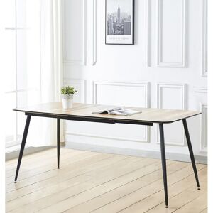 George Oliver Cullompton Extending Dining Table (tab904,120-150cm) With Light Oak Effect Top And Black Legs Brown George Oliver Cullompton Extending Dining Table (tab904,120-150cm) With Light Oak Effect Top And Black Legs Brown