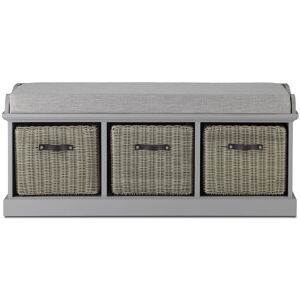 August Grove Anjou Storage Bench Grey/Grey 46cm H X 112cm W X 40cm D August Grove Anjou Storage Bench Grey/Grey 46cm H X 112cm W X 40cm D