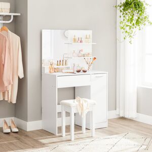 Zipcode Design Dovewood Dressing Table with Mirror White 132cm H X 80cm W X 40cm D Zipcode Design Dovewood Dressing Table with Mirror White 132cm H X 80cm W X 40cm D