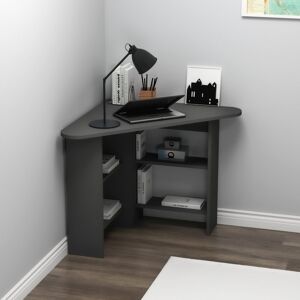 Ebern Designs Corner Computer Desk with Shelves Anthracite/Anthracite 73.8cm H X 105cm W X 80cm D Ebern Designs Corner Computer Desk with Shelves Anthracite/Anthracite 73.8cm H X 105cm W X 80cm D