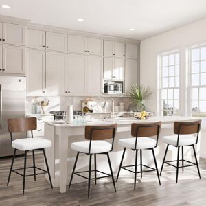 Corrigan Studio Swivel Upholstered Counter & Bar Stool White 93cm H X 48cm W X 52.6cm D Corrigan Studio Swivel Upholstered Counter & Bar Stool White 93cm H X 48cm W X 52.6cm D