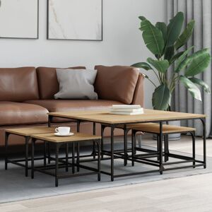 Borough Wharf Theophilos Frame Coffee Table Sonoma Oak 45cm H X 100cm W X 100cm D Borough Wharf Theophilos Frame Coffee Table Sonoma Oak 45cm H X 100cm W X 100cm D
