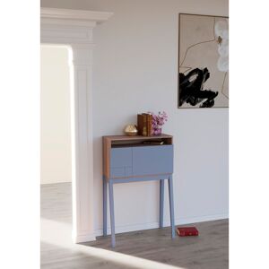 Ebern Designs Wilcox Desk Walnut/Blue 117cm H X 75cm W X 71.5cm D Ebern Designs Wilcox Desk Walnut/Blue 117cm H X 75cm W X 71.5cm D