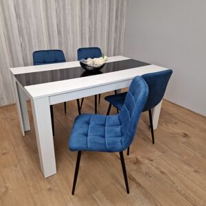 Metro Bethsy 4 - Person Dining Set White/ Black H75 x L117 x W77cm Metro Bethsy 4 - Person Dining Set White/ Black H75 x L117 x W77cm