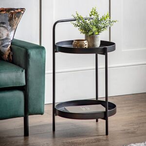 Gallery Direct Tray Top End Table Black 73cm H X 40cm W X 40cm D Gallery Direct Tray Top End Table Black 73cm H X 40cm W X 40cm D